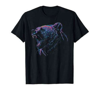 Vaporwave Bear Nature Outdoor Lover T-Shirt - Novelty Apparel for Adults - T-Shirt, Sweatshirt, Hoodie
