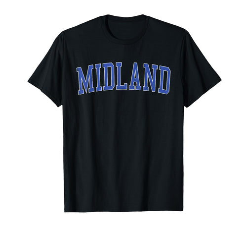 Midland Mi Distressed Blue Varsity T-Shirt - Fun Novelty Design Men Women - T-Shirt, Sweatshirt, Hoodie