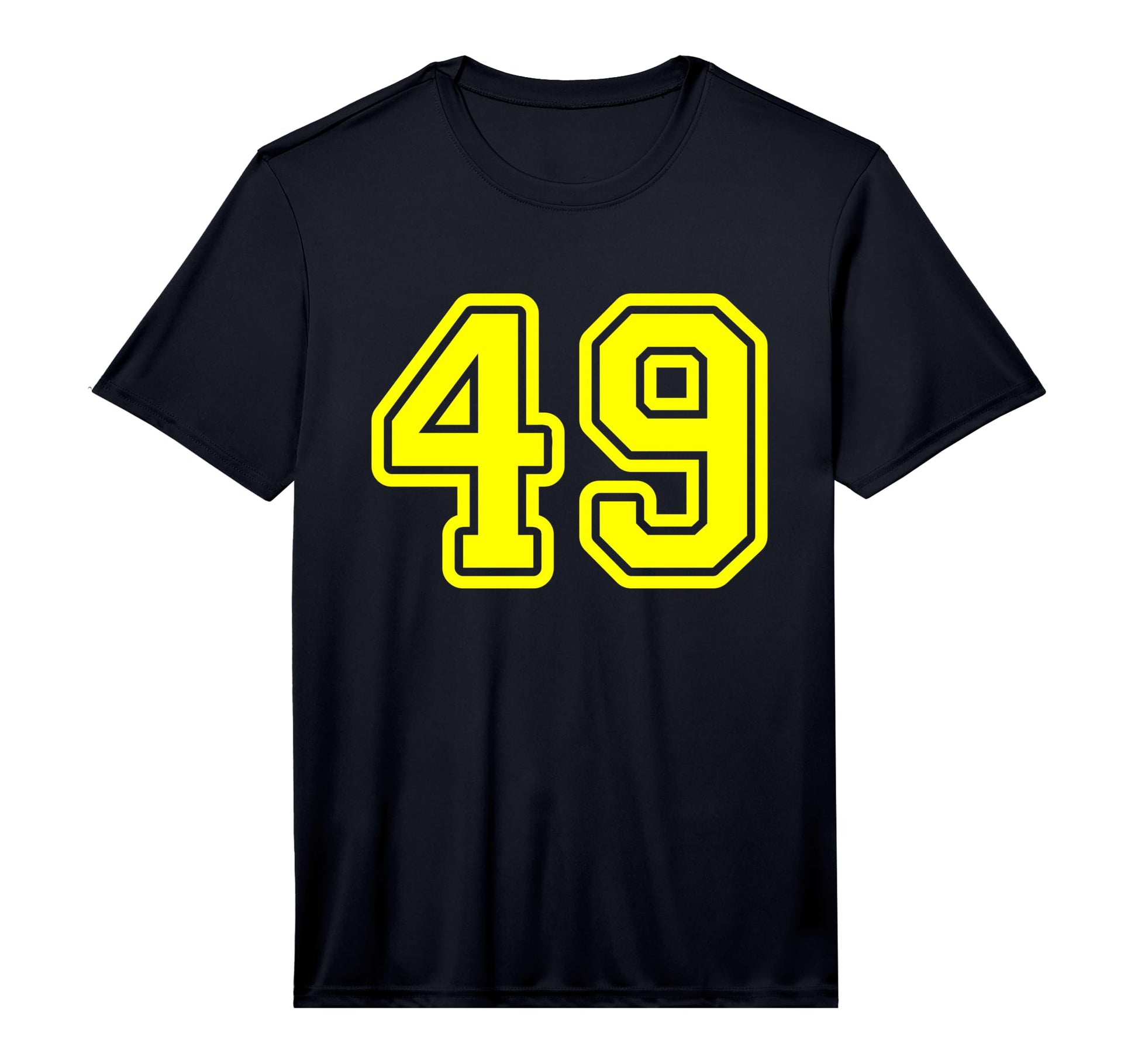 Yellow Sport Team Number 49 Performance T-Shirt - Graphic Print Unisex - T-Shirt, Sweatshirt, Hoodie