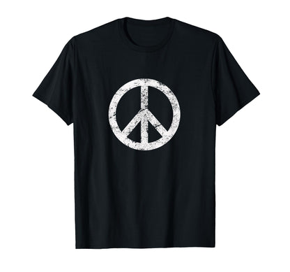 Distressed Hippie Peace Sign Symbol T-Shirt - Aesthetic Graphic for Adults - T-Shirt, Sweatshirt, Hoodie