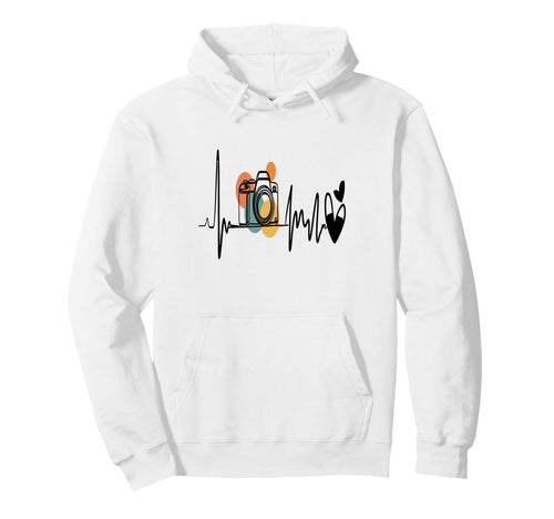 Womens Funny Camera Heartbeat Photography Hoodie - Novelty Apparel Unisex - T-Shirt, Sweatshirt, Hoodie