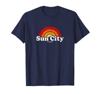 Sun City Arizona Az 70S Rainbow T-Shirt - Graphic Print Men Women - T-Shirt, Sweatshirt, Hoodie