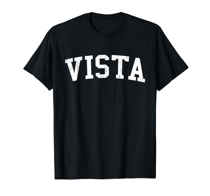 Vista Ca Distressed White Varsity T-Shirt - Aesthetic Graphic Men Women - T-Shirt, Sweatshirt, Hoodie