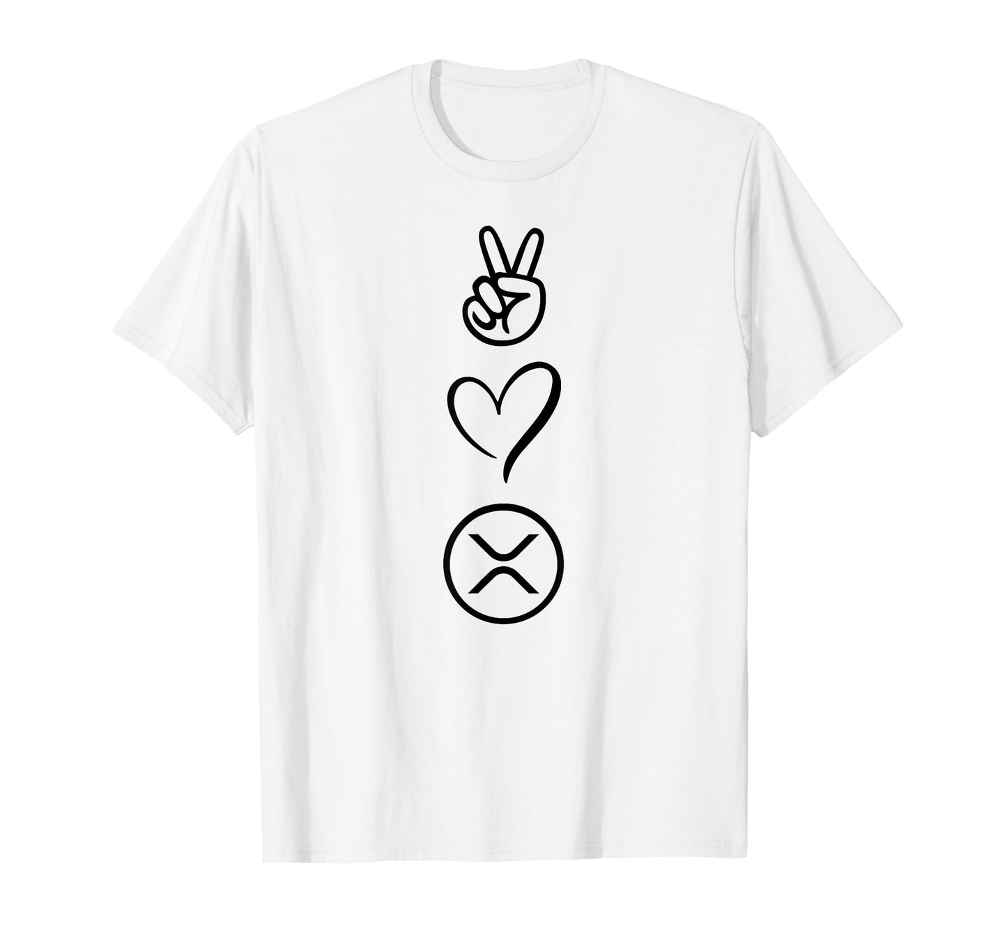 Xrp Peace Love T Shirts T-Shirt - Graphic Print for Adults - T-Shirt, Sweatshirt, Hoodie