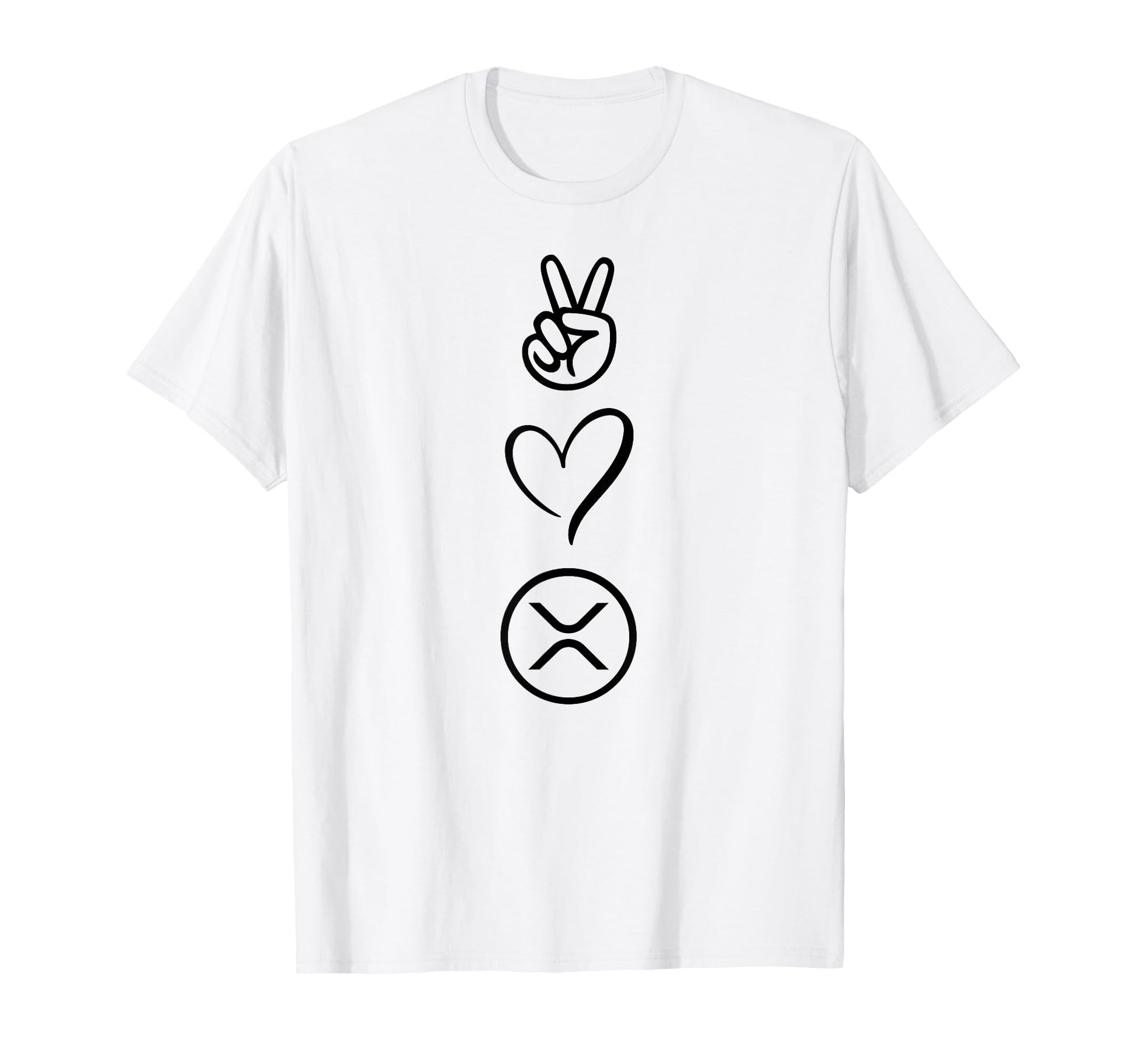 Xrp Peace Love T Shirts T-Shirt - Graphic Print for Adults - T-Shirt, Sweatshirt, Hoodie