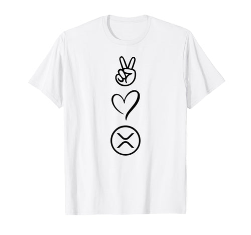 Xrp Peace Love T Shirts T-Shirt - Graphic Print for Adults - T-Shirt, Sweatshirt, Hoodie