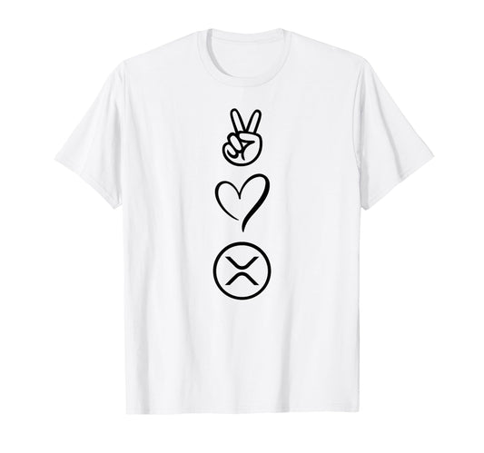 Xrp Peace Love T Shirts T-Shirt - Graphic Print for Adults - T-Shirt, Sweatshirt, Hoodie
