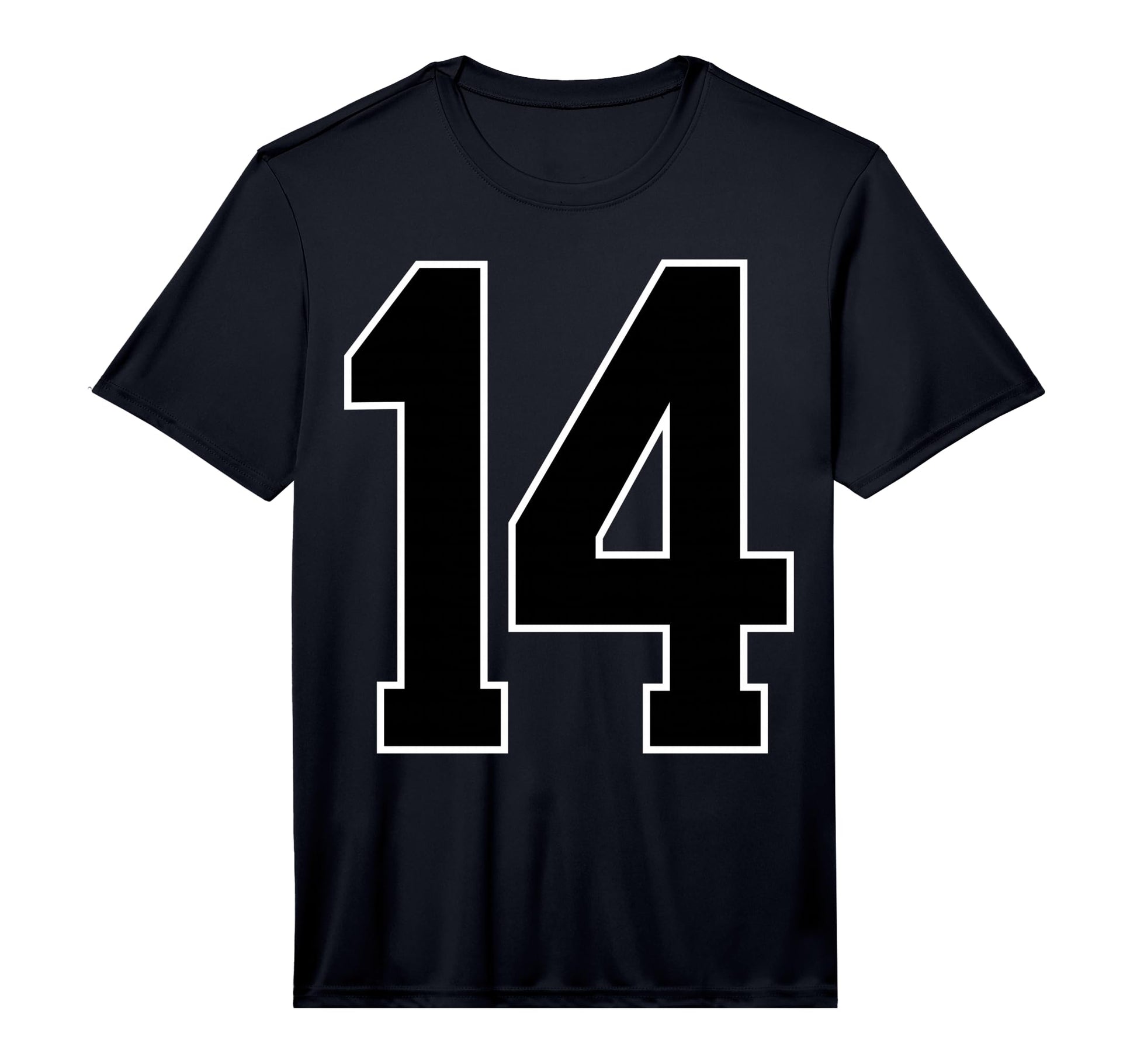 Black Sports Team Number 14 Fan T-Shirt - Custom Art Print Unisex - T-Shirt, Sweatshirt, Hoodie