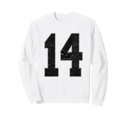Number 14 Numbered Uniform Sports Sweatshirt - Streetwear Style Men Women - T-Shirt, Sweatshirt, Hoodie