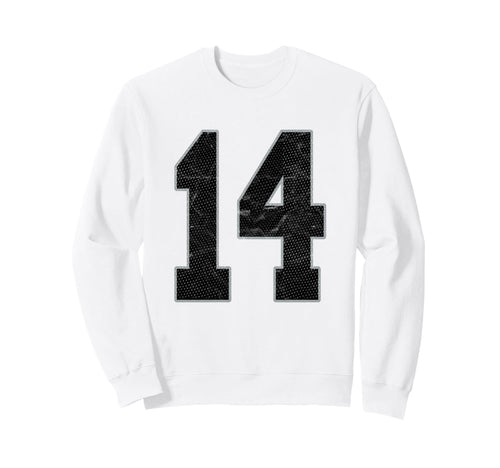 Number 14 Numbered Uniform Sports Sweatshirt - Streetwear Style Men Women - T-Shirt, Sweatshirt, Hoodie