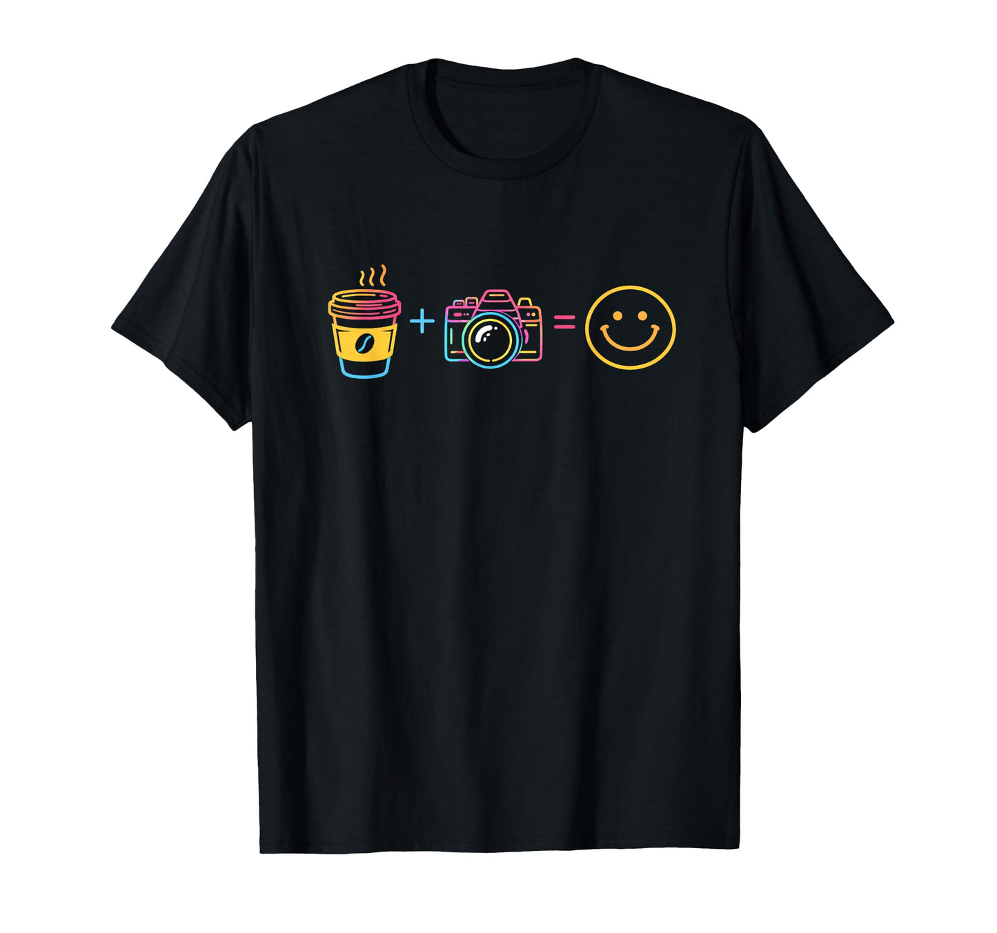 Photographer Funny Coffee N Camera T-Shirt - Fun Novelty Design for Adults - T-Shirt, Sweatshirt, Hoodie
