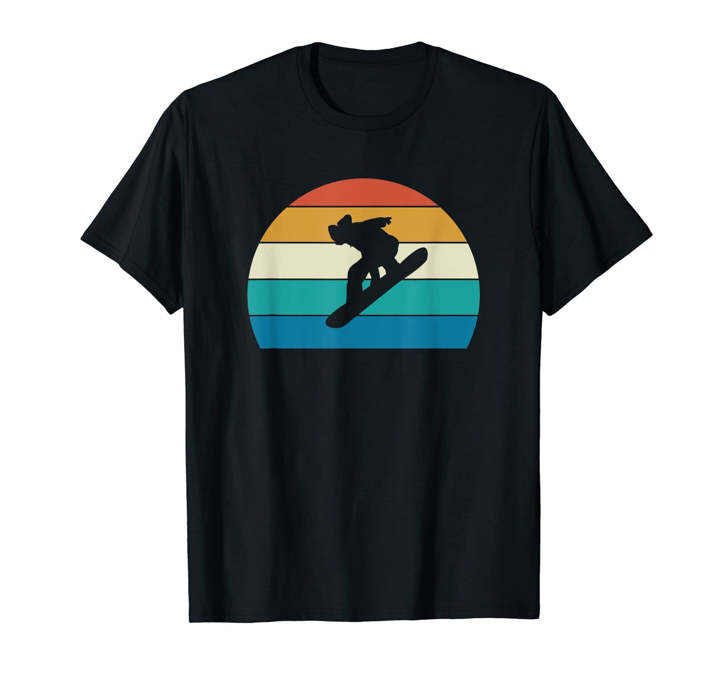 Snowboard Gift Striped Sunset T-Shirt - Custom Art Print Unisex - T-Shirt, Sweatshirt, Hoodie