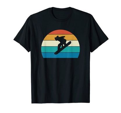 Snowboard Gift Striped Sunset T-Shirt - Custom Art Print Unisex - T-Shirt, Sweatshirt, Hoodie