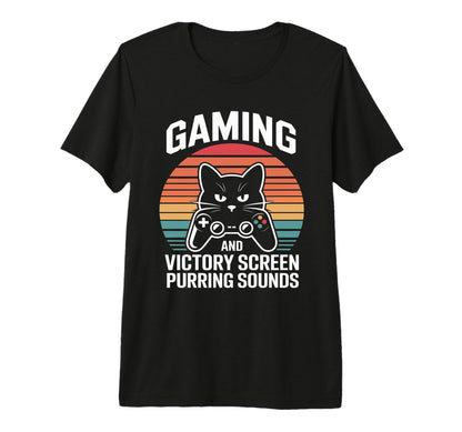 Gaming Cat Dad Victory Screen And T-Shirt - Aesthetic Graphic for Adults - T-Shirt, Sweatshirt, Hoodie