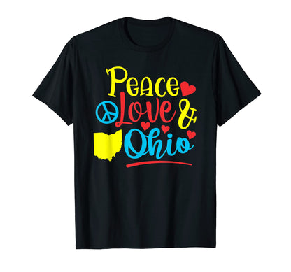 Peace Love My U S State T-Shirt - Fun Novelty Design Men Women - T-Shirt, Sweatshirt, Hoodie