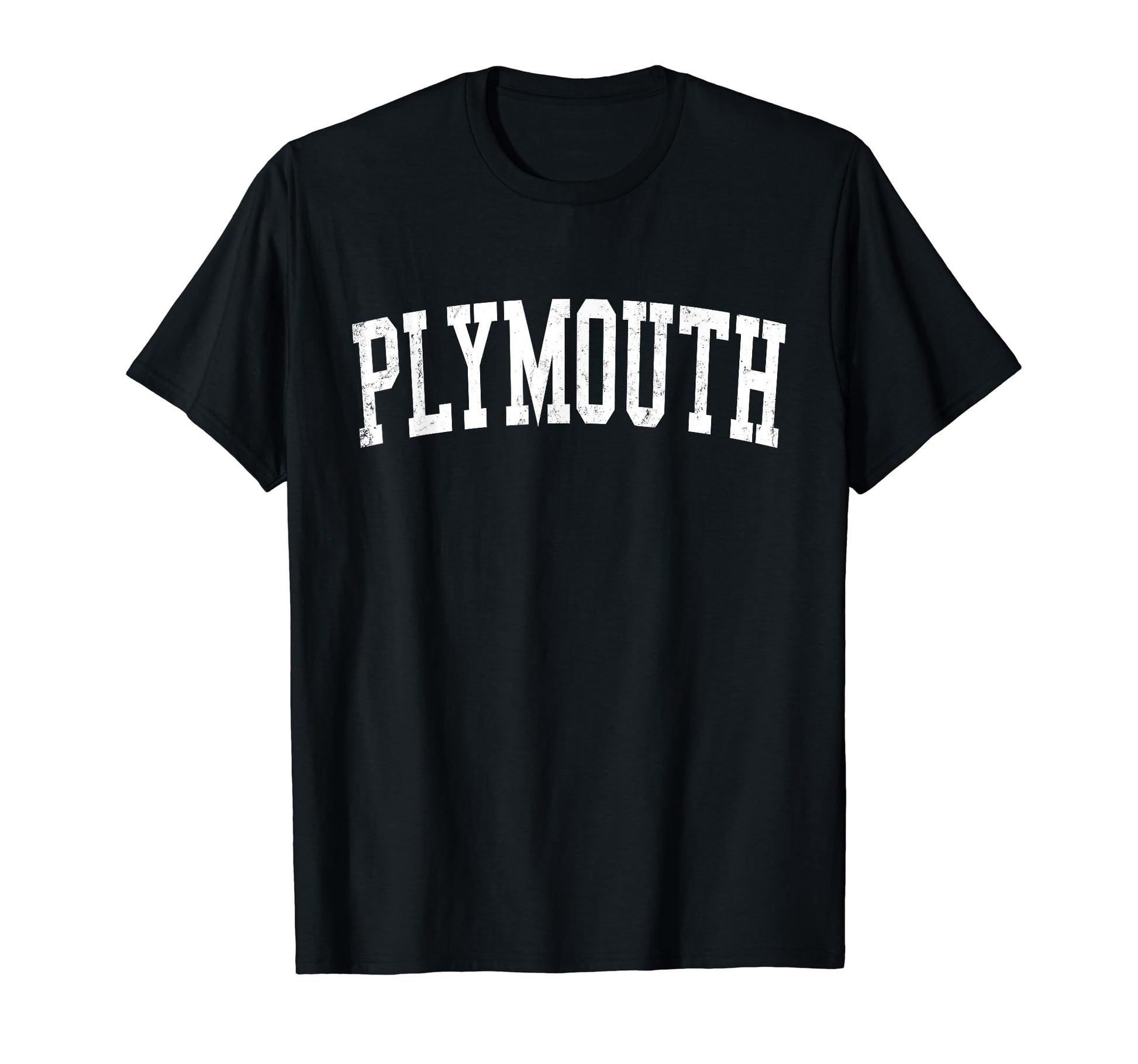 Plymouth Mn Distressed White Varsity T-Shirt - Unique Graphic Unisex - T-Shirt, Sweatshirt, Hoodie