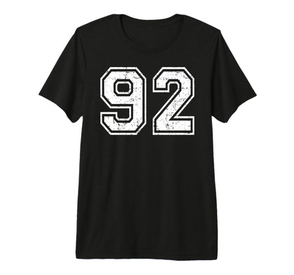 92 Number Ninety Two Team Sports T-Shirt - Minimalist Print Men Women - T-Shirt, Sweatshirt, Hoodie