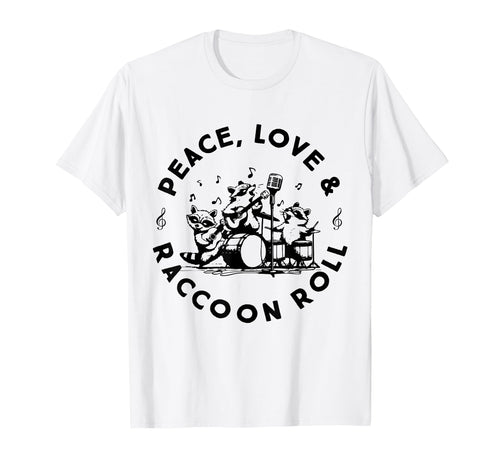 Raccoon Rock And Roll Music Raccoon T-Shirt - Graphic Print for Adults - T-Shirt, Sweatshirt, Hoodie