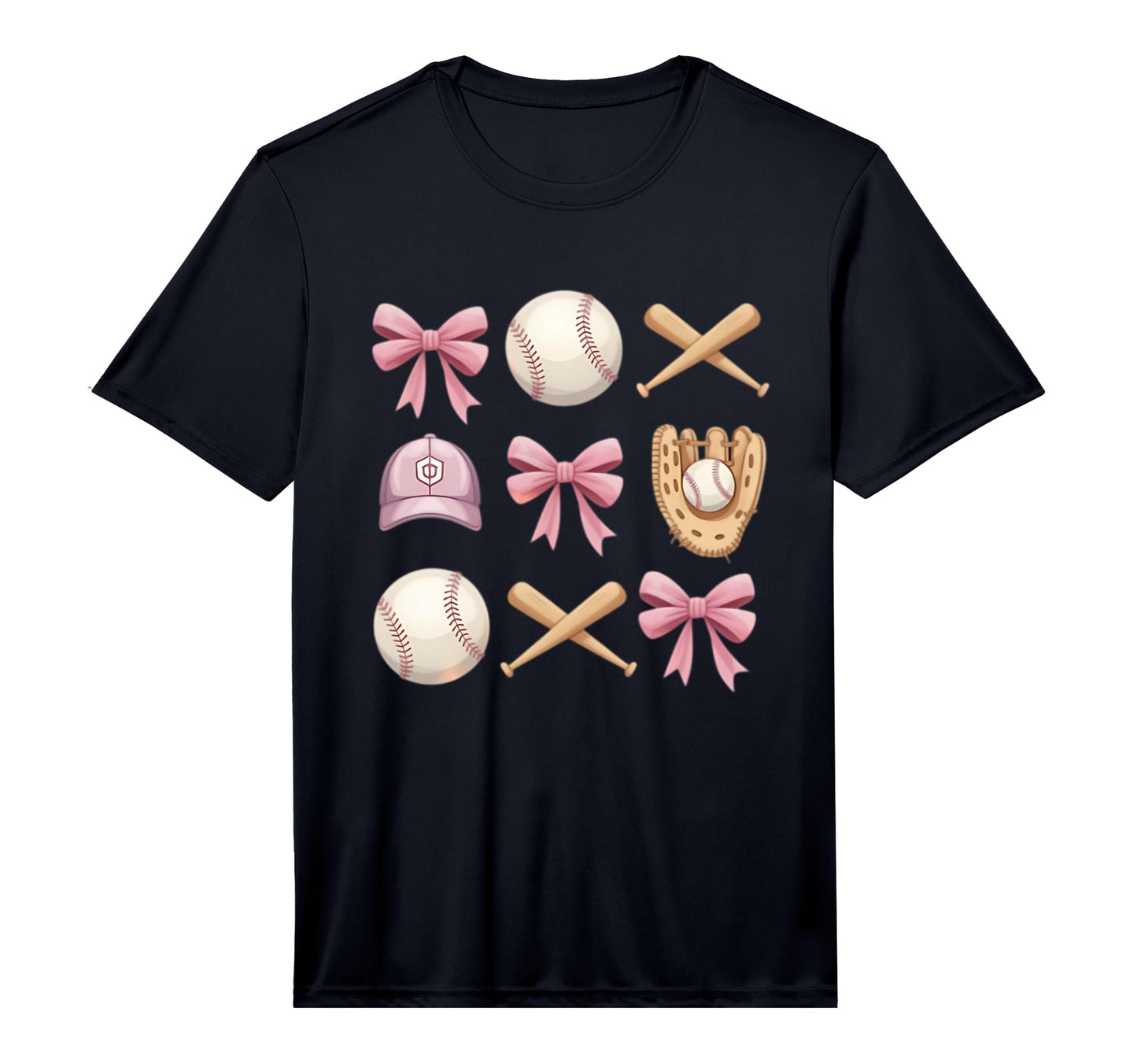 Baseball Coquette Bow Mom Sister T-Shirt - Novelty Apparel Men Women - T-Shirt, Sweatshirt, Hoodie