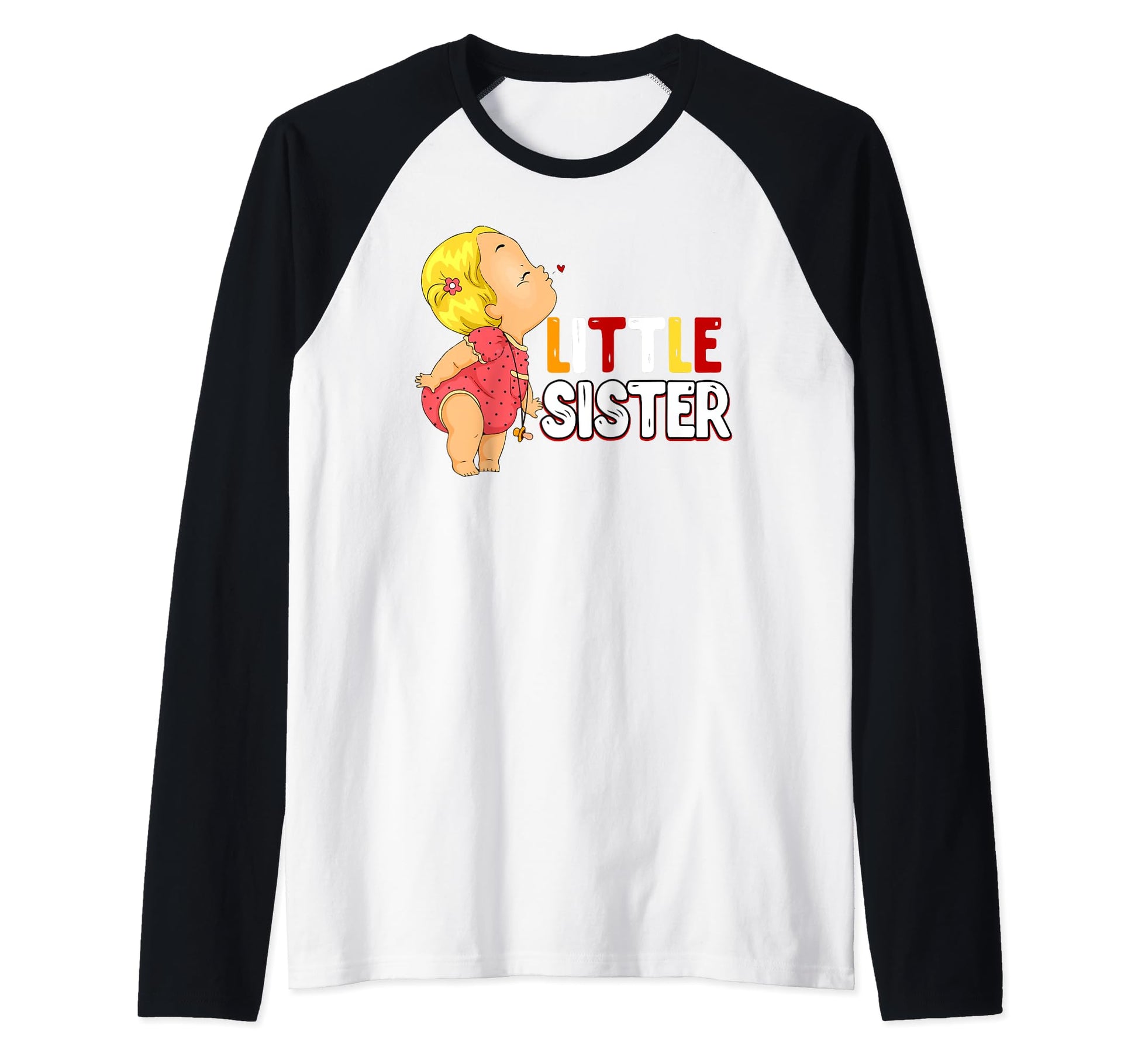 Little Sister Sis Heart Sibling Gift T-Shirt - Casual Everyday Wear Unisex - T-Shirt, Sweatshirt, Hoodie