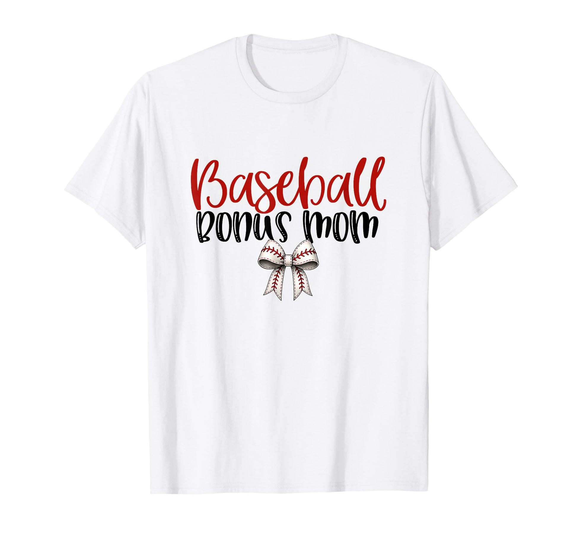 Baseball Bonus Mom Coquette Bow Game Day T-Shirt - Novelty Apparel Unisex - T-Shirt, Sweatshirt, Hoodie