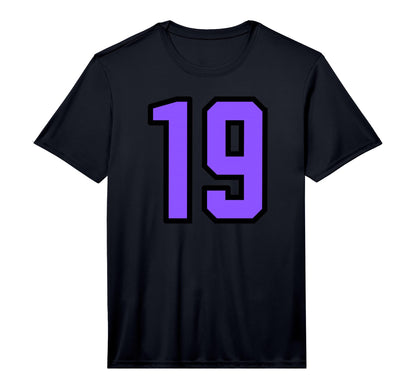 Purple Black Sport Team Number 19 T-Shirt - Trendy Graphic Unisex - T-Shirt, Sweatshirt, Hoodie
