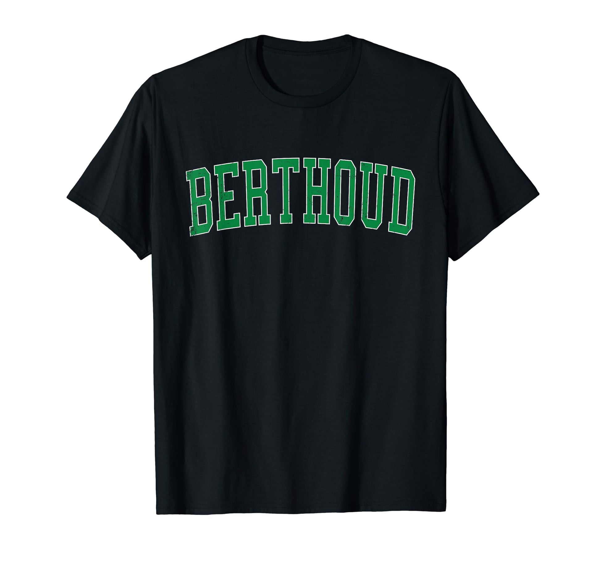 Berthoud Co Distressed Green Varsity T-Shirt - Custom Art Print Men Women - T-Shirt, Sweatshirt, Hoodie
