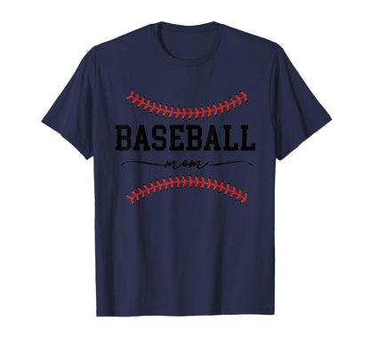 Baseball Mom Red Stitches Game Day T-Shirt - Novelty Apparel Men Women - T-Shirt, Sweatshirt, Hoodie