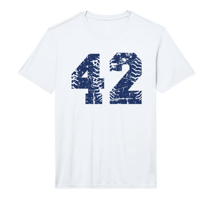 Number 42 Baseball Softball Blue Number T-Shirt - Trendy Graphic Unisex - T-Shirt, Sweatshirt, Hoodie