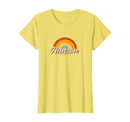Hanson Massachusetts Ma Rainbow 70S T-Shirt - Trendy Graphic for Adults - T-Shirt, Sweatshirt, Hoodie