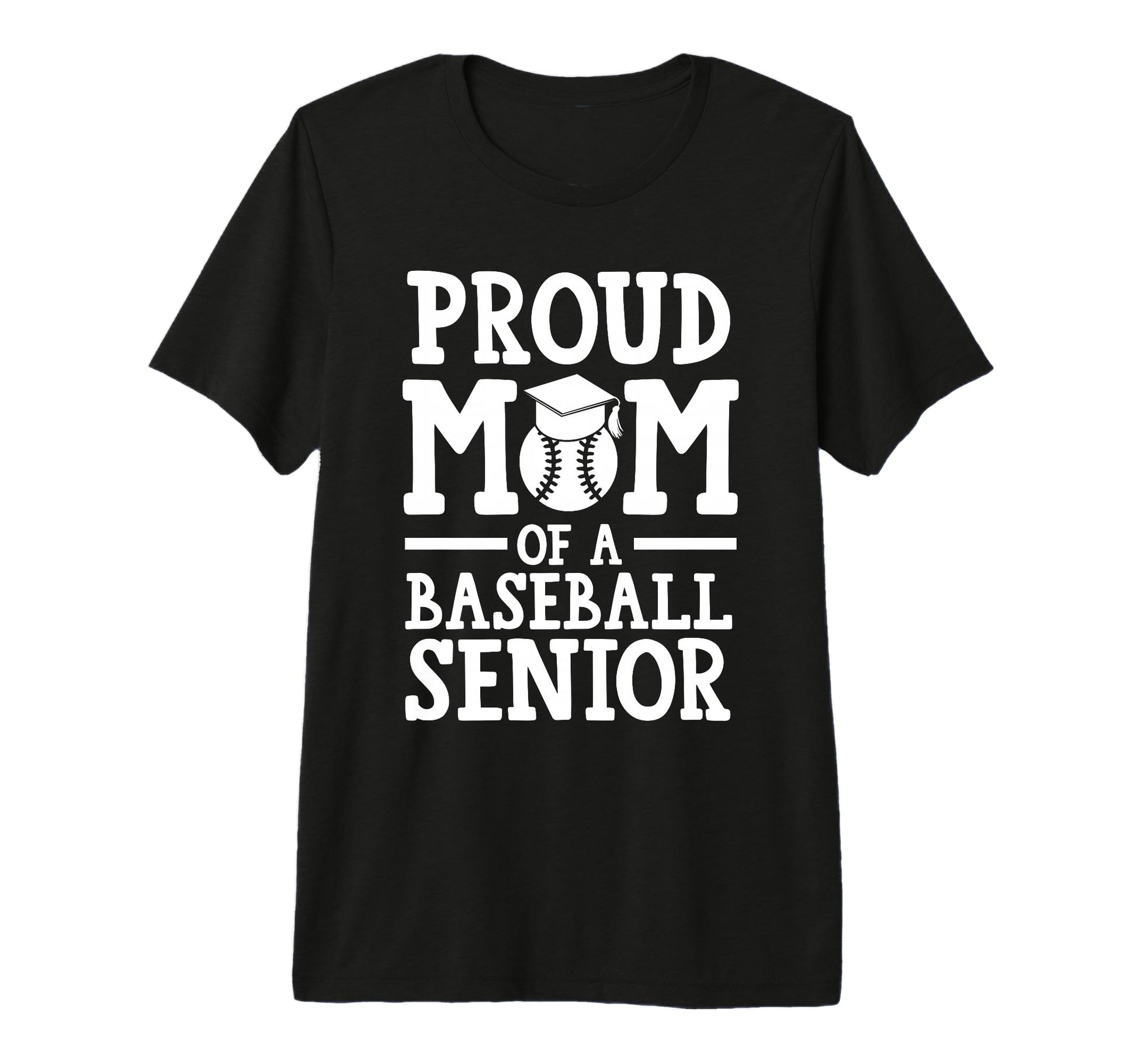 Proud Mom Baseball Senior Graduate Tri Blend T-Shirt - Graphic Print Unisex - T-Shirt, Sweatshirt, Hoodie
