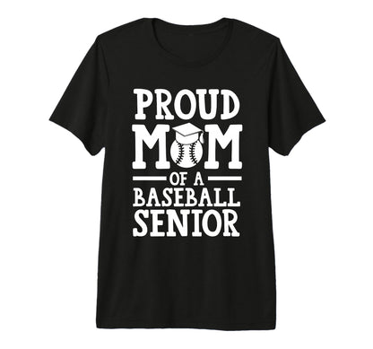 Proud Mom Baseball Senior Graduate Tri Blend T-Shirt - Graphic Print Unisex - T-Shirt, Sweatshirt, Hoodie