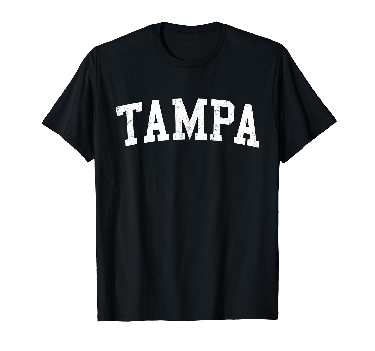 Tampa Fl Distressed White Varsity T-Shirt - Minimalist Print Men Women - T-Shirt, Sweatshirt, Hoodie