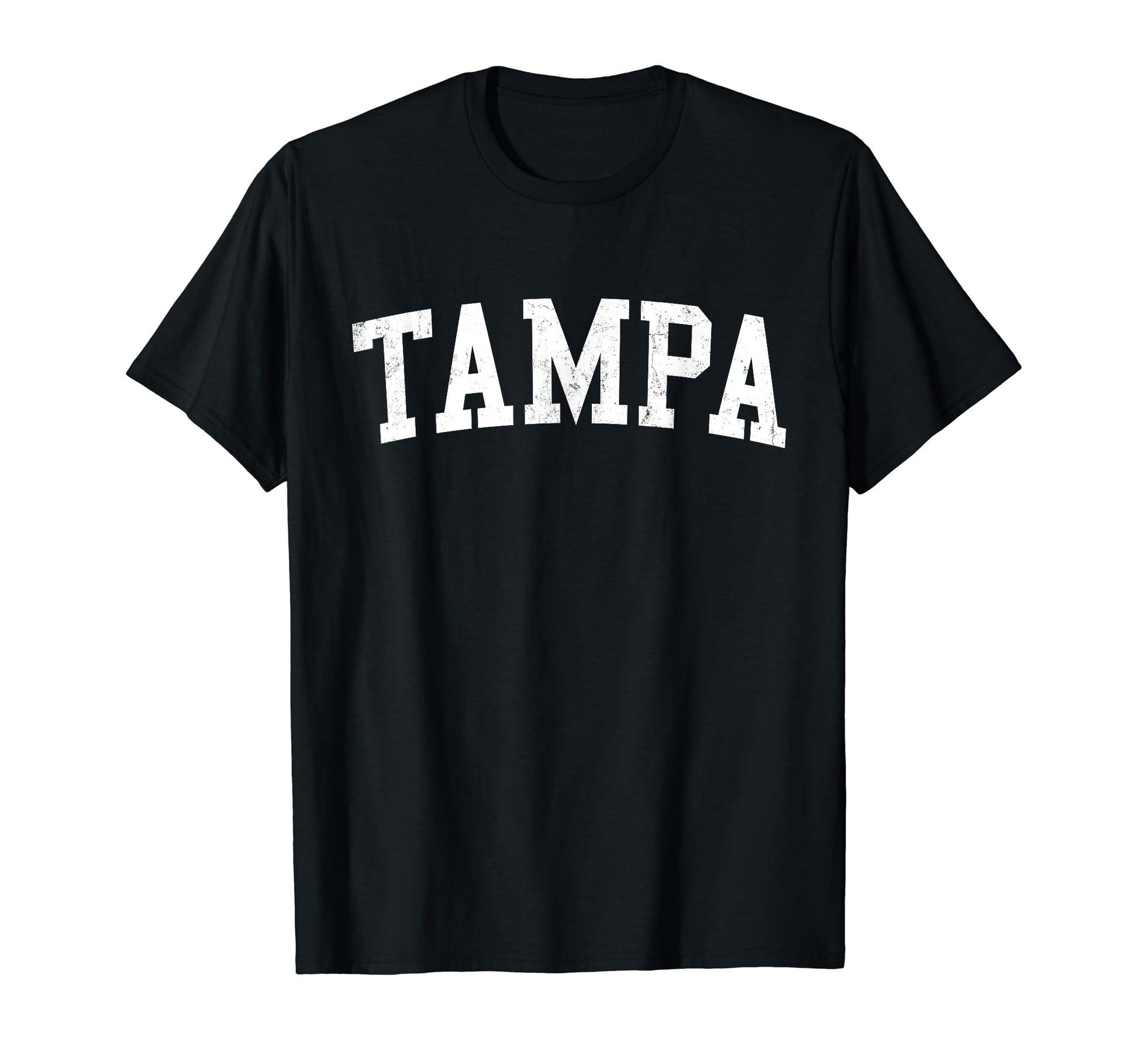 Tampa Fl Distressed White Varsity T-Shirt - Minimalist Print Men Women - T-Shirt, Sweatshirt, Hoodie