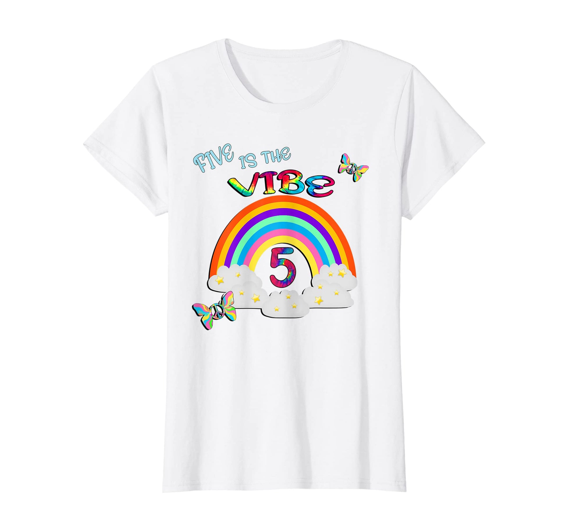 5Th Birthday Rainbows Five Birthday T-Shirt - Trendy Graphic Unisex - T-Shirt, Sweatshirt, Hoodie