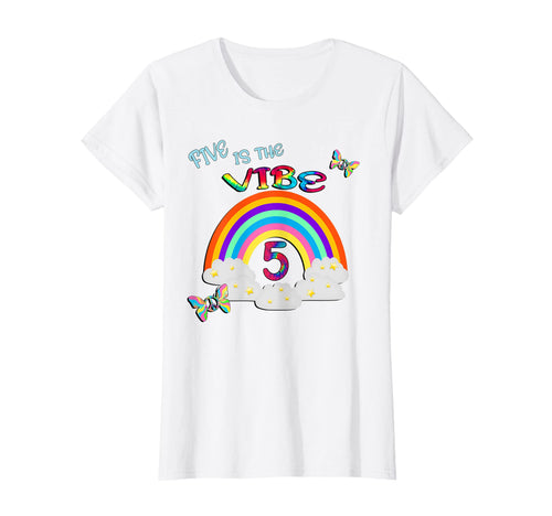 5Th Birthday Rainbows Five Birthday T-Shirt - Trendy Graphic Unisex - T-Shirt, Sweatshirt, Hoodie