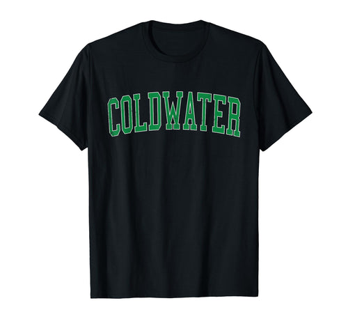 Coldwater Mi Distressed Green Varsity T-Shirt - Graphic Print for Adults - T-Shirt, Sweatshirt, Hoodie