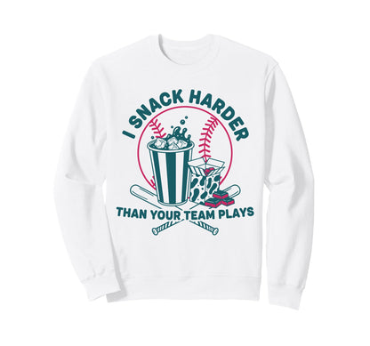 Softball Snack Harder Team Player Sweatshirt - Minimalist Print Men Women - T-Shirt, Sweatshirt, Hoodie
