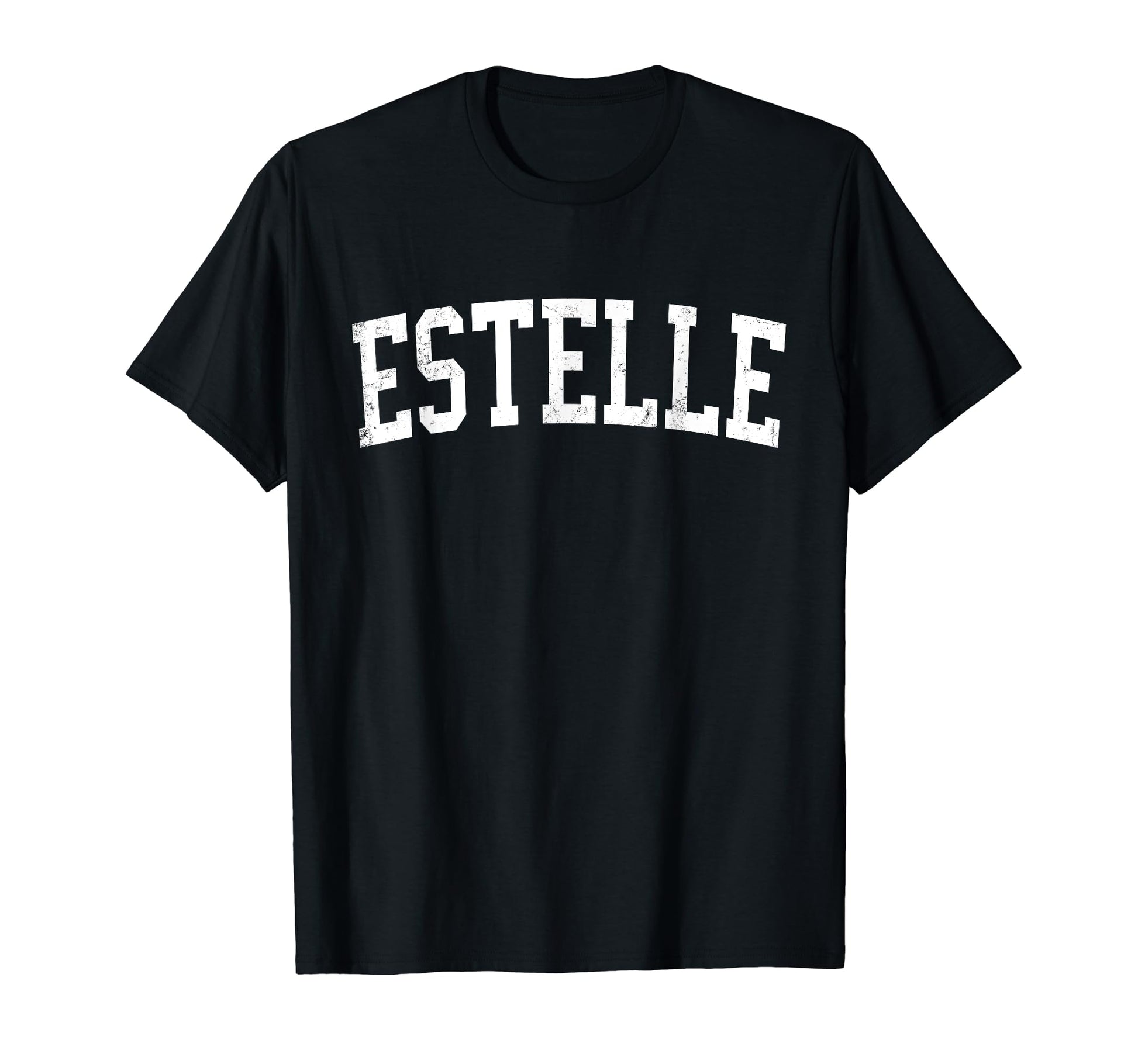 Estelle La Distressed White Varsity T-Shirt - Novelty Apparel Unisex - T-Shirt, Sweatshirt, Hoodie