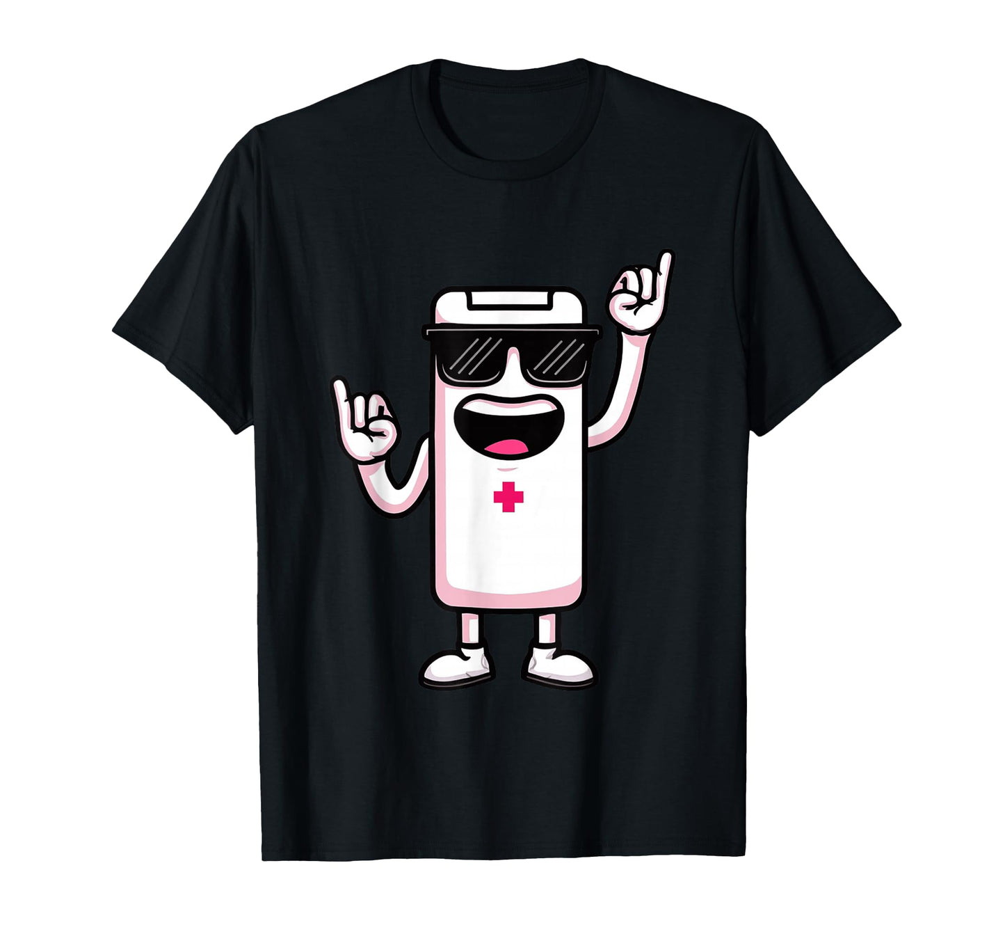 Battery Mascot Rock Hand Signs Punk T-Shirt - Novelty Apparel Men Women - T-Shirt, Sweatshirt, Hoodie