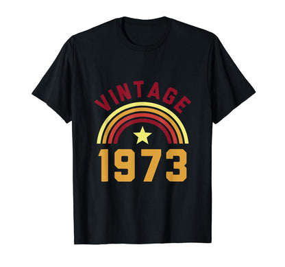 1973 50Th Birthday Rainbow Star T-Shirt - Graphic Print Men Women - T-Shirt, Sweatshirt, Hoodie