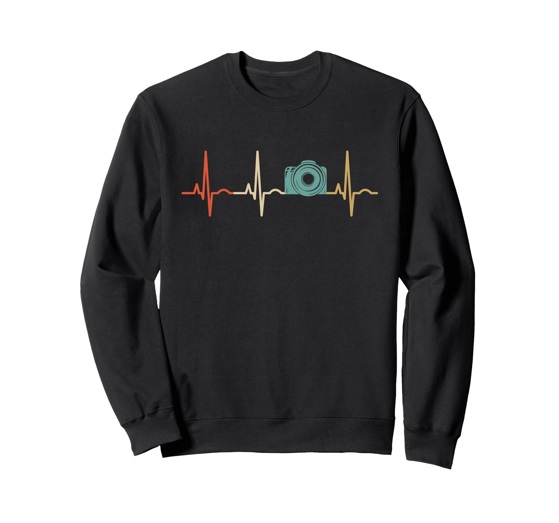 Heartbeat Photography Camera Sweatshirt - Casual Everyday Wear Men Women - T-Shirt, Sweatshirt, Hoodie