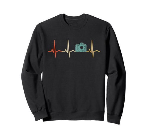 Heartbeat Photography Camera Sweatshirt - Casual Everyday Wear Men Women - T-Shirt, Sweatshirt, Hoodie