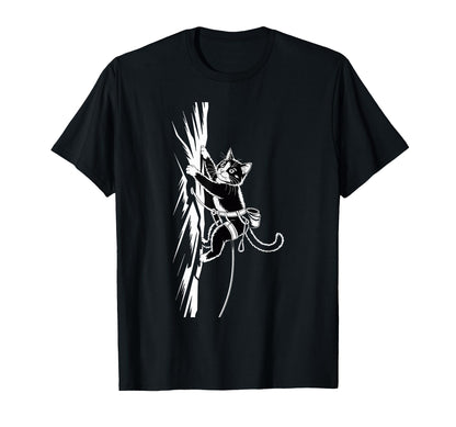 Funny Rock Climbing Cat Lover Indoor T-Shirt - Aesthetic Graphic Unisex - T-Shirt, Sweatshirt, Hoodie