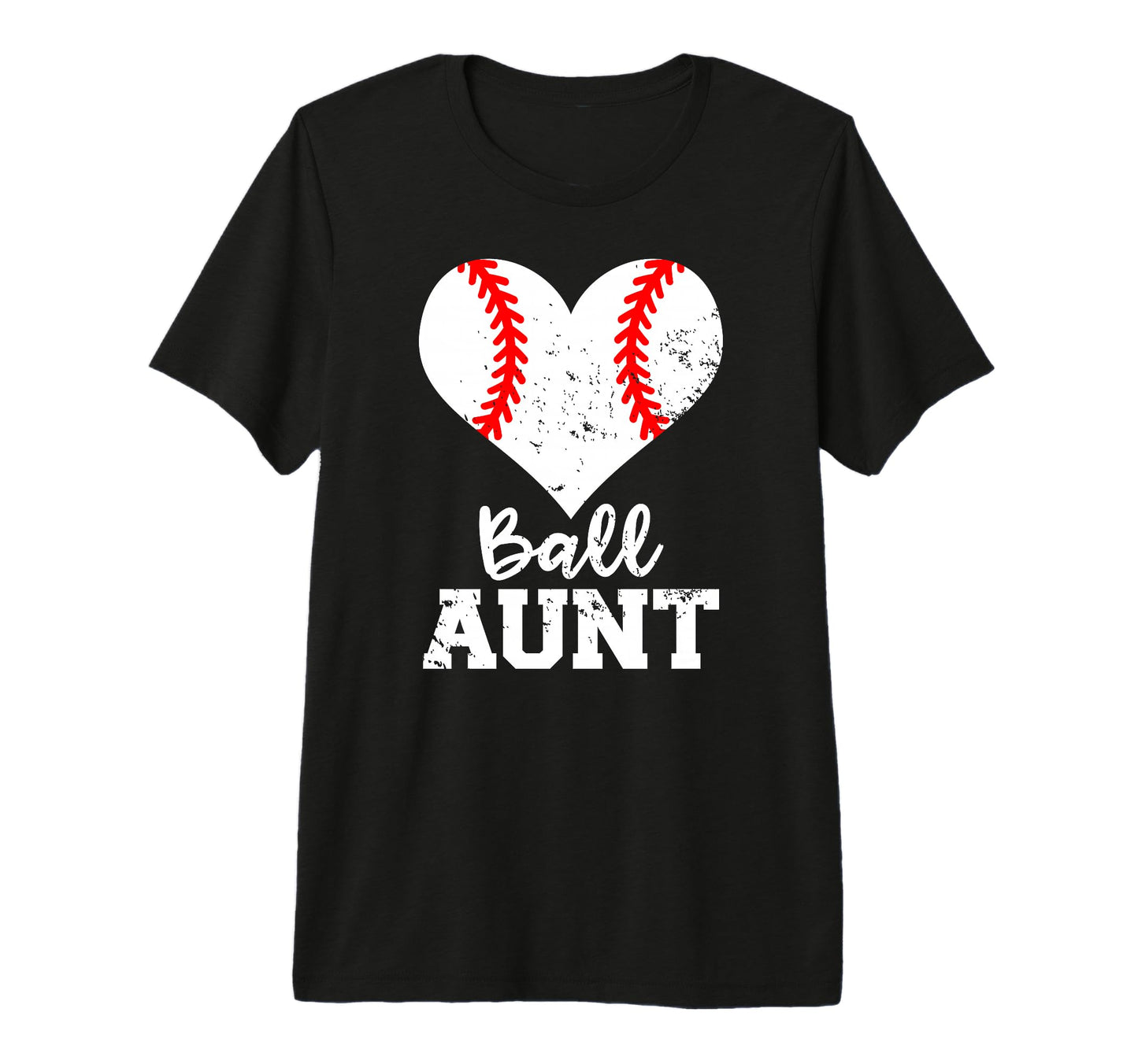 Ball Aunt Heart Funny Baseball Aunt Tri T-Shirt - Aesthetic Graphic Unisex - T-Shirt, Sweatshirt, Hoodie