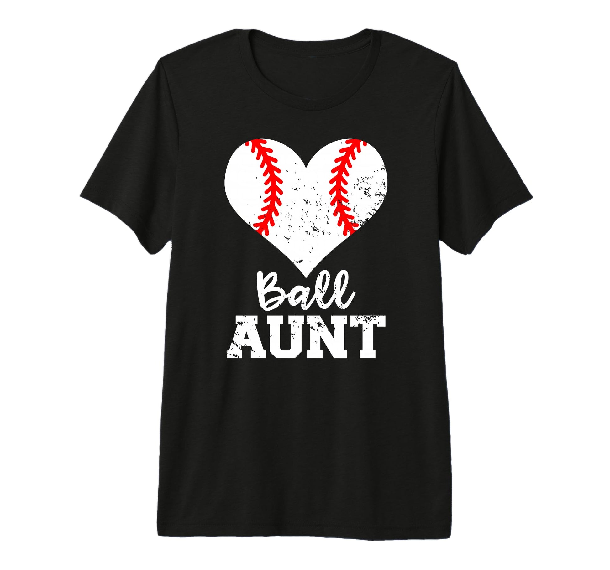 Ball Aunt Heart Funny Baseball Aunt Tri T-Shirt - Aesthetic Graphic Unisex - T-Shirt, Sweatshirt, Hoodie