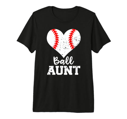 Ball Aunt Heart Funny Baseball Aunt Tri T-Shirt - Aesthetic Graphic Unisex - T-Shirt, Sweatshirt, Hoodie
