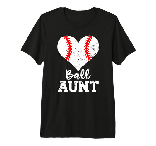 Ball Aunt Heart Funny Baseball Aunt Tri T-Shirt - Aesthetic Graphic Unisex - T-Shirt, Sweatshirt, Hoodie