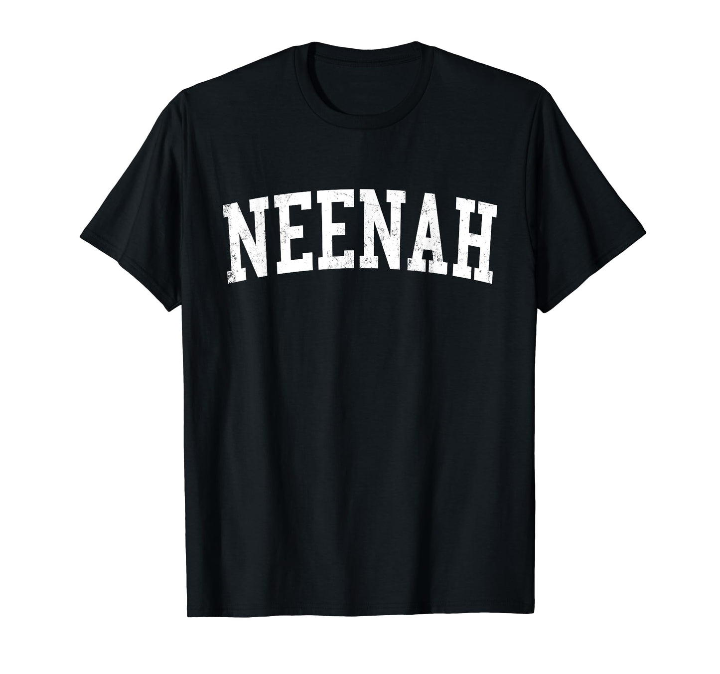 Neenah Wi Distressed White Varsity T-Shirt - Minimalist Print Unisex - T-Shirt, Sweatshirt, Hoodie