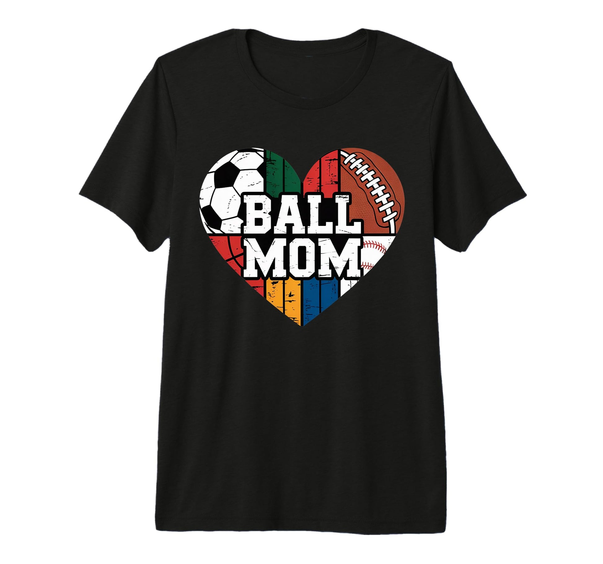 Ball Mom Heart Sports Soccer Football T-Shirt - Trendy Graphic Unisex - T-Shirt, Sweatshirt, Hoodie